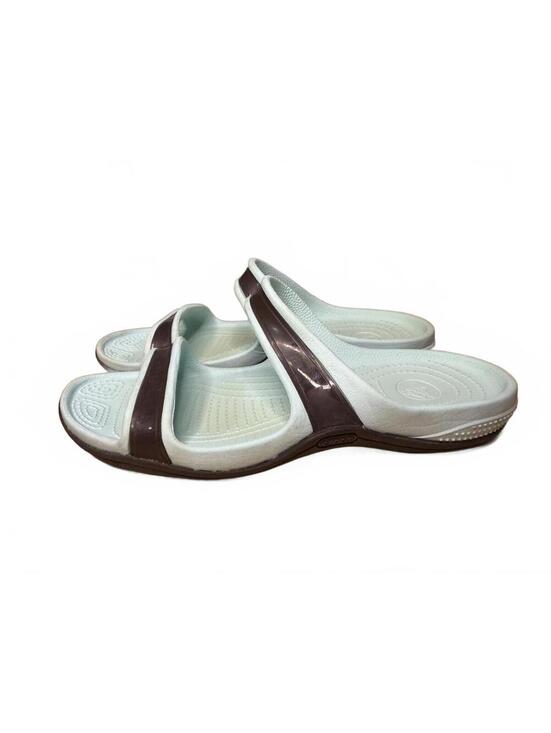 CROCS Shoes - Crocs Swiftwater Sandals Size 8 Gray Blue Slip On Slide Pool Beach Resort